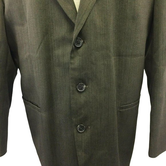 J Ferrar Custom Fit Suit Jacket Blazer Sports Coat Mens 42R Brown Tweed Wool Ble - Picture 6 of 9